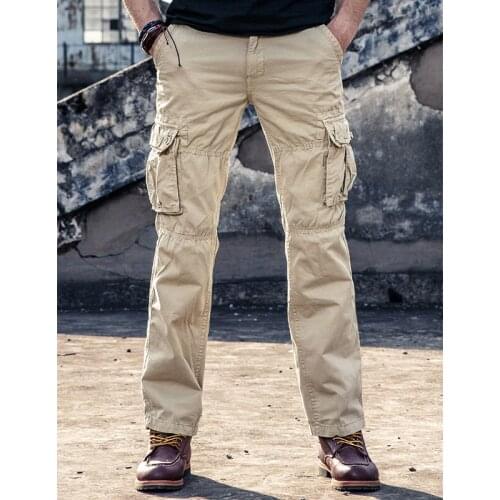 Hunting Tactical Pants Mens SWAT Army Military Style Loose Pant Commando Cargo Cotton Black Tactical Gear Combat Male Trousers