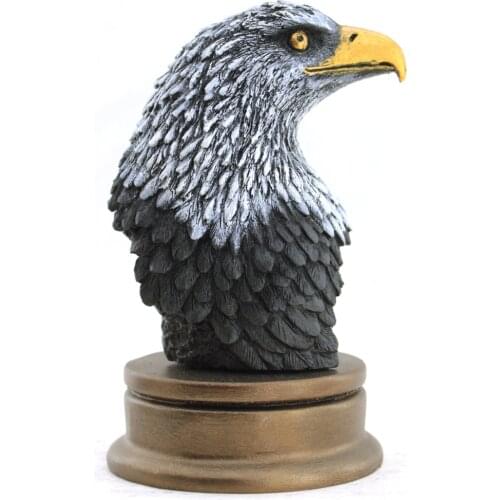 Eagle Head Sculpture BUST Black or White Trinket home decoration sculpture decor object Hand made Bronze color Grey Color
