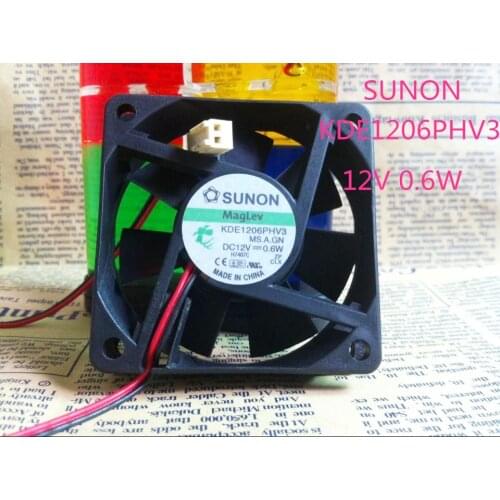 Original ADDA KDE1206PHV3 MS.A.GN 12V 0.6W 6cm 6015 60*60*15MM Cooling fan