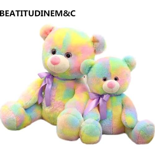 Cute Rainbow Bear Plush Toys, Teddy Bear Plush Toys, Animal Stuffed Toys, Children Toys, Birthday Gifts, Home Decorations