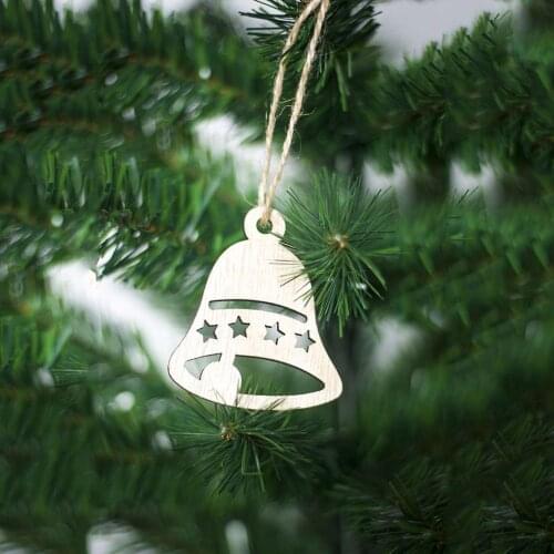 Sui Bao Christmas Tree Wooden Pendant Christmas Five Set Wooden Pendant Snowflake Moose Candle Bell List