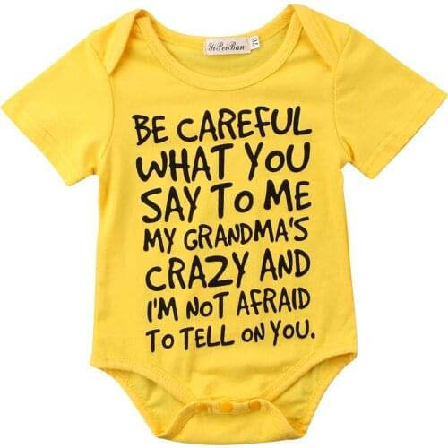 Emmababy 0-24M Baby Boy Girl Casual Short Sleeve Bodysuit Jumpsuit Letter Bodysuit Clothes