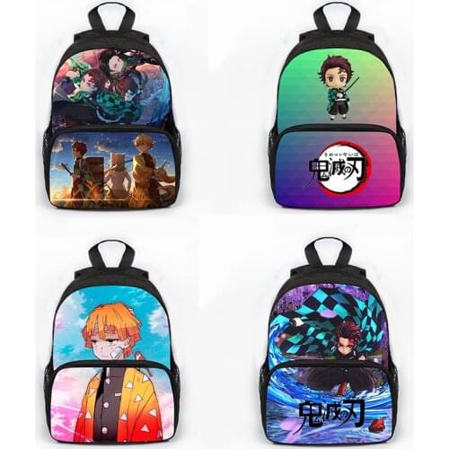 Anime Demon Slayer Kimetsuno Yaiba Backpack Boys Girls Schoolbag Multi-pocket Feature Pack Ladies Backpack