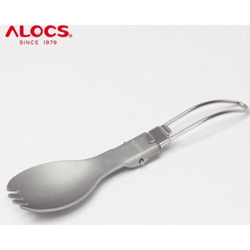 ALOCS TW-104 Multifunctional Lightweight Outdoor Camping Folding Spoon Spork Fork Tableware Picnic Hiking Travel Backpacking BBQ