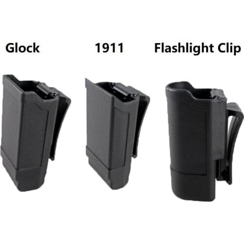 Tactical Mag Holder CQC Stack Magazine pouch Holster for Glock 9mm Caliber Magazine 1911 Caliber Flashlight Holder Accessories