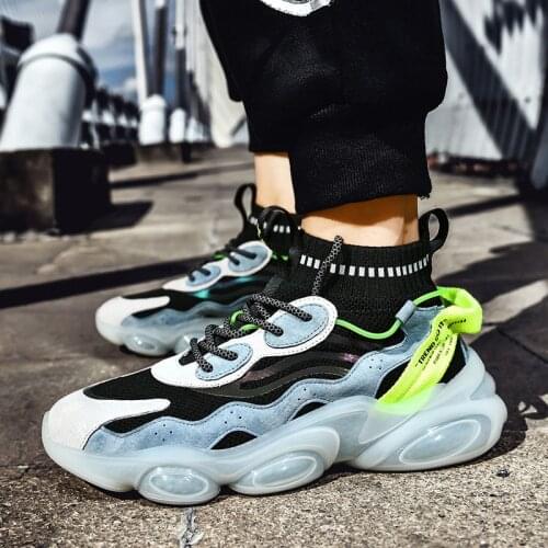 Trending Platform Casual Shoes For Men Fashion High Top Designer Chunky Sneakers Comfortable Trainers Zapatillas De Deporte 2021