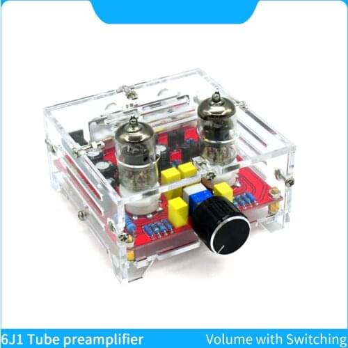 6J1 Tube Preamplifier HIFI Audio Tube Stereo Bile Buffer Preamp AC12V For Power Amplifier