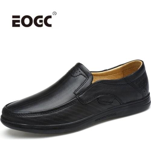 Genuine Leather Shoes Men Handmade Men Flats Shoes Slip On Soft Breathable Loafers Moccasins Comfy Driving Shoes