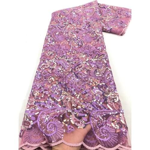 Onion Sequence Nigerian Lurxury Tulle lace 2020 High Quality African Mesh Wedding Fabric for Dress XZNI4515