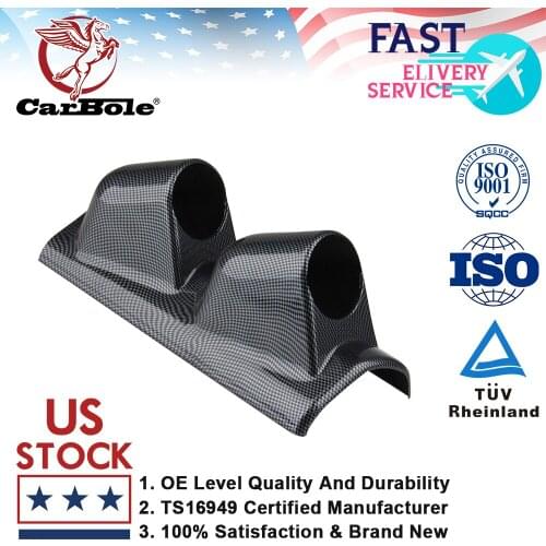 Universal High Quality 52mm 2'' Carbon Fiber Pillar 2 dual Hole Gauge Meter Mount Holder Pod