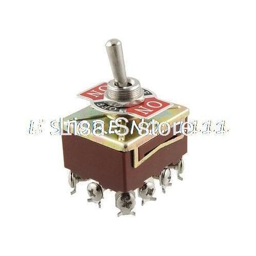 On/Off/On 3 Way 4PDT 4P2T Latching Toggle Switch AC 15A/250V 10A/380V