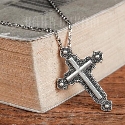 Zavorohin Fashion Necklace 925 Sterling Silver Cross Pendant Chain Necklace Punk Halloween Jewelry Allergy Free 2021 New
