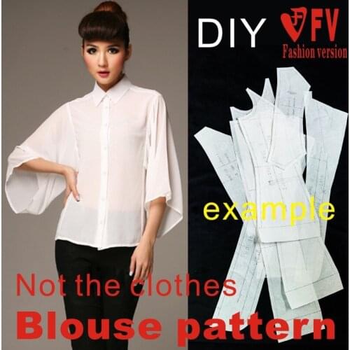 Womens Fashion New Style Shirt Pattern Garment Sewing Design Drawing 1:1 Pattern BCY-28