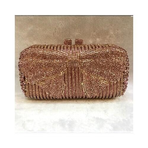 Women red/gold/blue Crystal diamond Clutch bag Evening Bags Rhinestone Diamond Minaudiere Handbags Party Cocktail Purse wallet