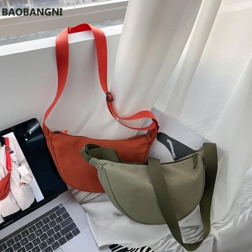 New Japanese And Korean Hip-Hop women Messenger Underarm Bag Fashion Simple ladies Trend Pure Color Waterproof
