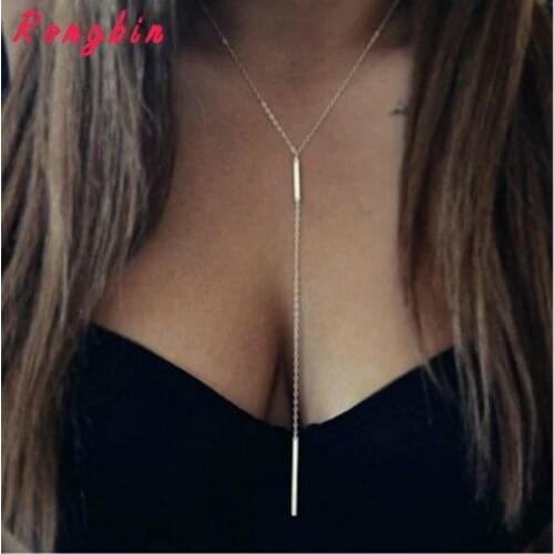Collier Femme Long Pendant Choker Necklace Women Gold Collares 2017 Summer Fashion Chain Sexy Colar Bohemian Jewelry