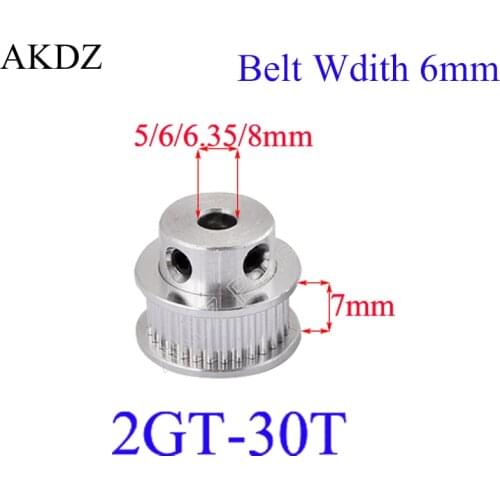 30 32 36 40 Teeth 2GT Timing Pulley Bore 5/6/6.35/8/10/12mm for GT2 Open Synchronous belt width 6mm small backlash 30 32 36Teeth