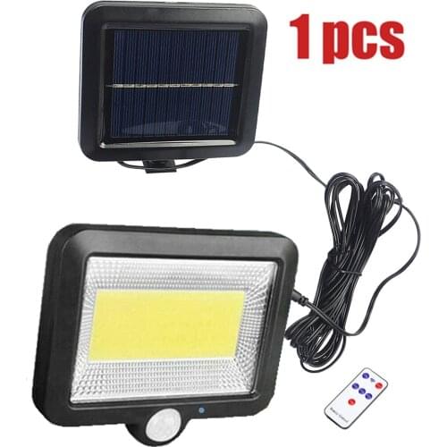 100 LED solar garden split panel Light wall Security garage yard indoor home street deck fence solar lamps floodlight 5M cable