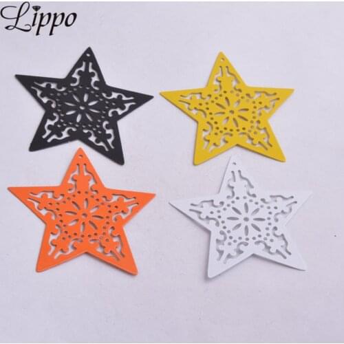 30pcs AA4209 49mm*49mm Stars Charms Metal Brass Mustard Orange Black Big Star Pendant