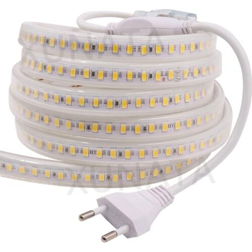 5630 LED Strip Light 220V EU UK Waterproof 120 LEDs/m White / Warm White Flexible Ribbon Tape LED Light Lamp