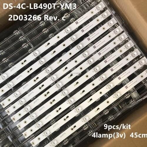 9pcs/set 4lamp 45CM TCL lamp strip Shineon 2D03266 rev. c LCD backlight strip DS-4C-LB490T-YM3 lamp strip
