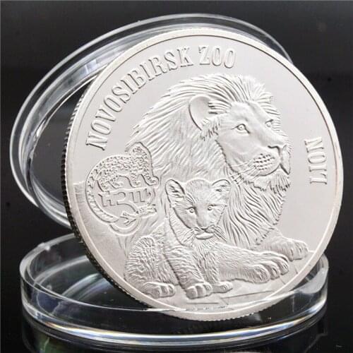 African animal lion commemorative coin silver coin medallion lion cub coin silver plated coin