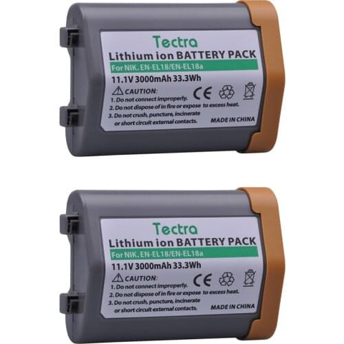 2Pcs 3000mAh EN-EL18 EN-EL18a Battery for Nikon D5 D4 D4S Camera MH26a MH-26a MH-26 EN EL18a ENEL18 EN EL18 ENEL18a Battery
