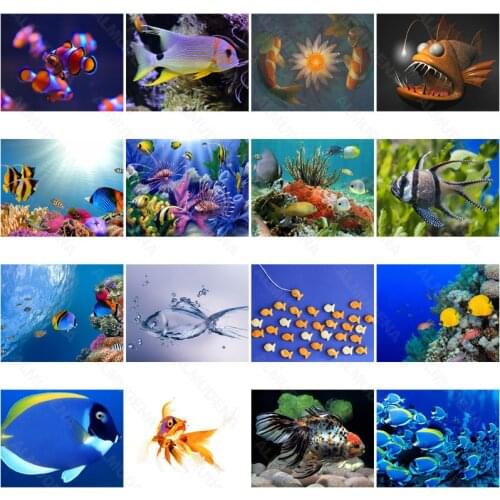 Diy Diamond Painting Small Fish Nordic Style Full of Diamonds Handmade Dot Inlaid Diamond Bedroom Living Room Sticker Wall