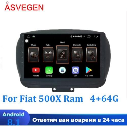 Car GPS Navigation Multimedia Stereo For Fiat 500X Ram 4G+64G Auto Radio Multimedia Player Recorder Headunit