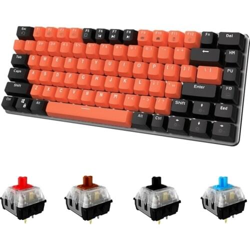 82-key Conflict-free Mechanical Gaming Keyboard White Color Backlight Wired USB Mini Keyboard Hot Swap Switch PC Keyboard