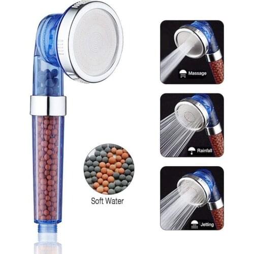 Douche Filter Hoofd Ionische Filtratie Hoge Druk Waterbesparende 3 Modus Spuiten Handheld Douchekoppen voor Droog Haar & Skin SP