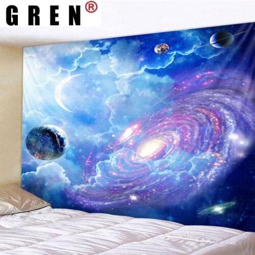 GREN Tapestry Universe Starry Sky Digital Printed Wall Hanging Wall Covering Rugs Background Cloth Beach Mat Blanket Art Decor