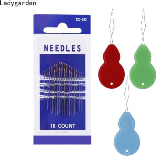 19PCS Sewing Needles Household Universal Stainless Steel Darning Hand Pins Embroidery Tool with Needle Threader