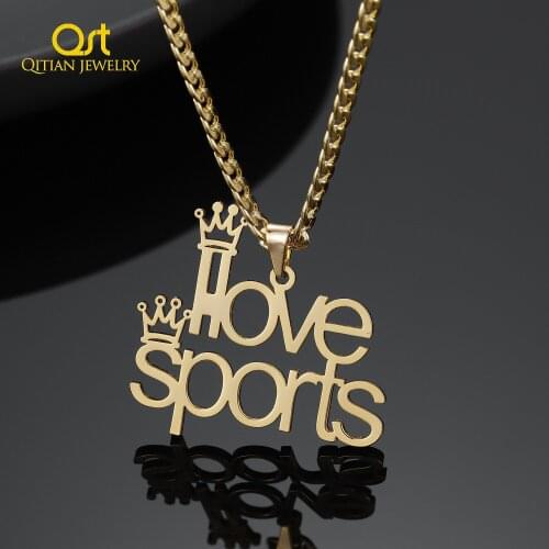 Stainless Steel Name Necklace Personalized Crown Pendant Gold Cuban Chain Custom Nameplate Charm Jewelry For Women Gifts