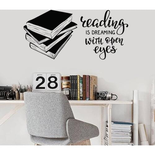 Books Vinyl Wall Decal Quote Library Reading Room Art Decor DIY Stickers bedroom Study wall decoration Murals Y15