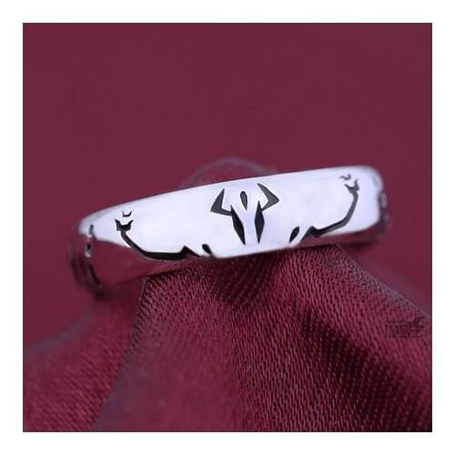 NEW Anime Jujutsu Kaisen S925 Silver Ring Ryomen Sukuna Itadori Yuji Cosplay Fashion Adjustable Finger Rings Jewelry Xmas Gift