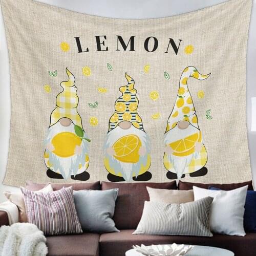 Summer Idyllic Lemon Dwarf Tapestry Bedroom Home Decoration Wall Blanket Tapestry Bedroom Wall Hanging Yoga Mat