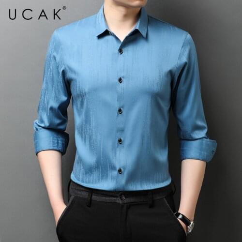UCAK Brand Autumn Classic Striped Long Sleeve Shirts Men Clothing Fashion Style Streetwear Casual Soft Shirt Clothes Homme U6251