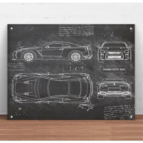 Nissan GT-R R35 (2017) Car Metal Tin Sign Metal Sign Wall Decor Fashion Art Decor Poster,Man Cave,Garage,Bar,Pub