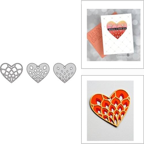 New 2021 Fish Tail Hearts Frame Metal Cutting Dies for DIY Scrapbooking and Card Making Decorative Embossing Craft No Stamps