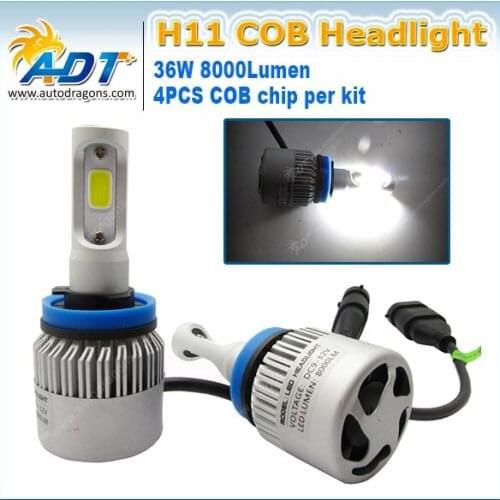 NEW ! H11 LED Headlight 12V 72W 8000LM 6500K shine well super bright white fog light lamp waterproof LED kit