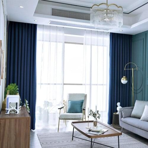 New Curtains for Living Room Bedroom Nordic Jacquard Flannel Curtains Finished Custom Simple Solid Color 100% Polyester Custom