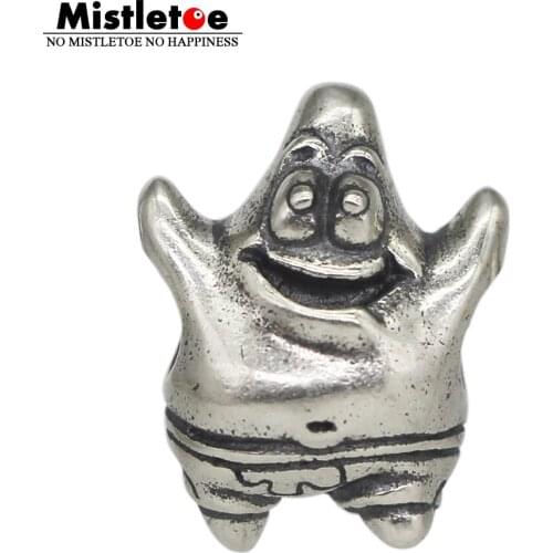 Mistletoe 925 Sterling Silver Starfish Piestar Charm Bead Jewelry