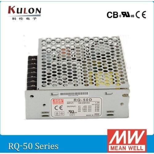 Original Mean Well RQ-50D 50W Quad output 5V/12V/24V/-12V Meanwell Power Supply