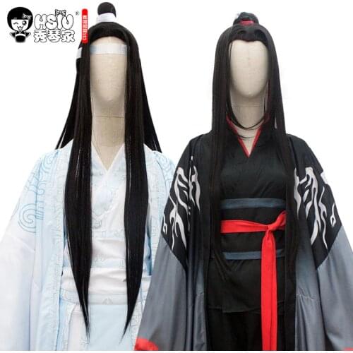 HSIU Wei Wuxian Lan Wangji Yiling Patriarch Cosplay Wig Grandmaster of Demonic Cultivation Play Wig Mo Dao Zu Shi Halloween Hair