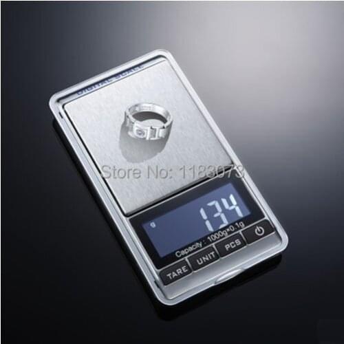 1kg 0.1g LCD Portable Digital Weighing Scales 1000g 0.1 Electronic Jewelry Diamond Scale Food Kitchen Weight Balance Retail Box