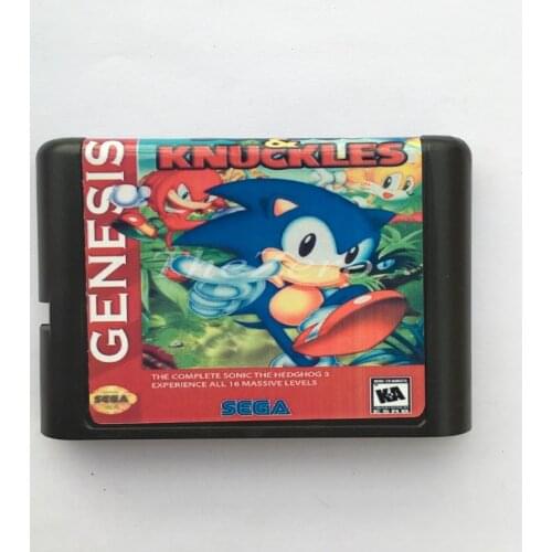 Sonic 3 Knuckles EU/JAP Shell for 16 bit Game Card for Genesis System for Sega Mega Drive