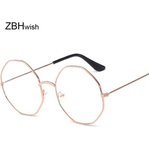Fashion Vintage Retro Metal Frame Clear Lens Glasses Nerd Geek Eyewear Eyeglasses Oversized Round Circle Eye Glasses Transparent