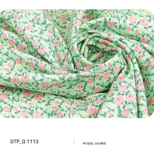 South Korea imported plain cotton fabric, digital printing handmade DIY patchwork clothing dress baby clothes fabric, 90cmx110cm