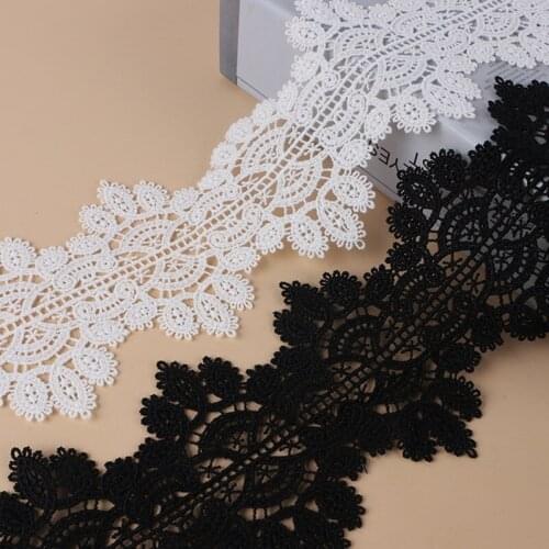 1Yards Flower Embroidered Lace Fabric Trim Ribbons DIY Sewing Handmade Garments Lace Trim Cosas De Navidad Wedding Decoration